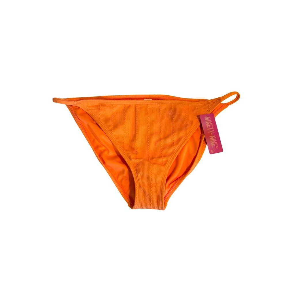 Ninety-Nine Women's XXL Orange Bikini Bottoms Ribbed Nylon‎ Spandex Blend